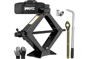 IMAYCC New Version Car Jack Kit Scissor Jack forCar 3 Ton 6614 lbs Spare Tire Changing Kit,Portable Tire Jack Repair Kit with Lug Wrench,3000KG Car Lifting Jackfor Auto/SUV/MPV