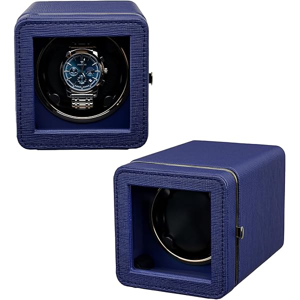 Fousenuk Horlogeopwinder, voor automatische horloges, stille motor, 2 instelmodi, vierkante walnootkleurige behuizing, met USB-oplaadaansluiting en traagschuim, voor mechanisch opwinden van je