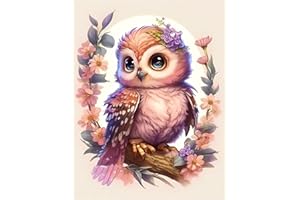 aupawdy 5D Diamond Painting di animali,DIY Diamond Painting kit Completo Gufo Diamante Pittura 5D Pittura Diamante Kit Strass Adatto per la Decorazione Delle Pareti Domestiche,Principianti(30 * 40cm)