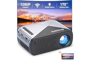 antmap Mini Beamer, Projektor mit WiFi Video Beamer Full HD 1080P unterstützt, tragbarer Outdoor Filmprojektor Heimkino Videoprojektor kompatibel mit HDMI/USB/PS4/Smartphone