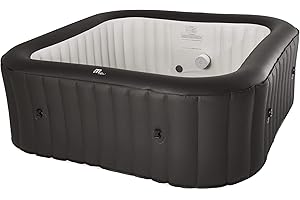 SHATCHI Vito Latest Mspa Portable Hot Tub Square 6 Persons Outdoor Bubble Spa Pool Inflation Smart Filtration, UVC Sanitization Technology, 36 Degree Quick Heating