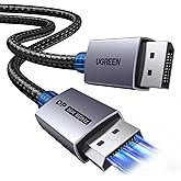 UGREEN 80Gbps DisplayPort Kablosu 2.1 16K@60Hz 8K@240Hz 4K@480Hz Ekran Bağlantı Noktası Kablosu 3.3FT DP Kablosu HDR, HDCP2.3
