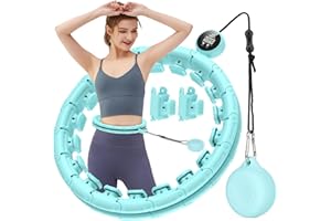 Horsdo Hula Hoop Reifen Erwachsene, Smart Hula Hoop mit Smarten Zähler Gewichtsball,24 Einstellbar und Noppen Hoola Hoop Reifen, Smart Fitness Reifen für Kinder Erwachsene Anfänger