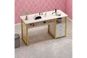 Kindevieft Tavolo per Manicure, postazione Manicure per Doppia onicotecnica, Tavolo per Manicure Professionale per Centri estetici e Spa. 100cm