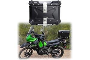 Yidelchon Baúl Universal De Moto Scooter Maleta Topcase Aluminio 28L-100L Con Respaldo Y Placa De Montaje (Color: X-Black, Tamaño: 65L)