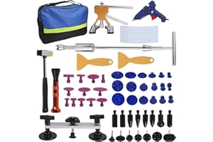 Takezuaa 66 Pcs Ausbeulwerkzeug Dellen Reparaturset Auto - Beulenzieher, Gleithammer aus Aluminium, Golden Lifter - KFZ Werkzeug für Karosserie, Hagelschaden & Beulenentfernung