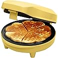 Bestron ASW217V Waffle Maker for Classic Heart Waffles, Non-Stick Waffle Maker for Waffles in Heart Shape, Retro Design, 700 Watt, Colour: Yellow