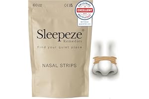 Nasal Strips Large x60 Beige, Stocking Fillers for Men, Snoring Devices, Nose Strips for Breathing and Reduce Snoring, Anti Snore Devices, Drug Free Snoring Aids for Men and Women, Sleepeze Remedies