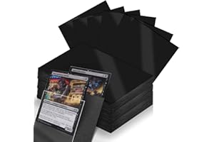 VEFTSVY 300 fundas negras para tarjetas, fundas para tarjeta mágicas, Fundas para cartas coleccionables, card sleeves de 66 x 91 mm, impermeables, para tarjetas Kpop, etc