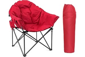 ‎LET'S CAMP LET'S CAMP Übergroßer Campingstuhl Moonchair Faltbar Untertasse Klappstuhl Angelstuhl Campingsessel aus Oxford Gewebe mit Kühltasche für Outdoor Indoor