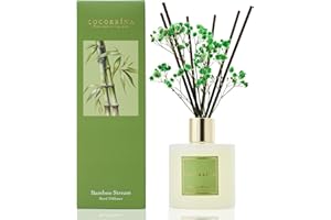 Cocorrína Zestaw dyfuzorów z pałeczkami, 200 ml, bambusowy dyfuzor z 8 pałeczkami zapachowymi do domu, sypialni, łazienki, salonu, domu i biura