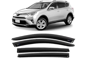CLIM ART Adhes Deflectores de Aire para/Compatible con Toyota RAV4 2013-2018 IV -Deflectors Ventanilla -Accesorios Coche -Derivabrisas -Deflectores de Viento -Cortavientos Ventana Coche -4ud