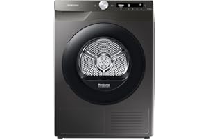 Samsung Series 5+ DV90T5240AN/S1 with OptimalDry™, Freestanding Heat Pump Tumble Dryer, 9 kg, Graphite, A+++ Rated, Decibel rating: 63, EU Acoustic Class: B