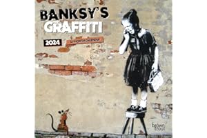 Banksy's Graffiti | 2024 7 x 14 Inch Monthly Mini Wall Calendar | BrownTrout | Drawings Street Art Design
