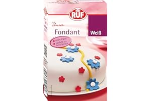 RUF Fondant weiß, zum Formen von Figuren, Blumen und Buchstaben geeignet, Modellierfondant, Rollfondant, ohne Palmöl, glutenfrei und vegan, 250g (1er Pack)