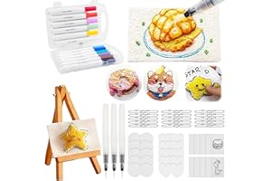 JADYON Magic Puffy Paint, 76 Stück Schaum Textur Malset für Kinder mit 30 Schaumstoff Textur Malpapier, 12 Acrylstifte Wasserfest, Magisches Puffy Paint FüR Schaumtextur Malerei, Geschenke für Jungen Mädchen