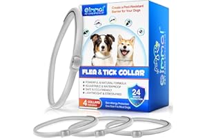 PLOBRT Flea Collar for Dogs, Dog Flea Collars (4 pack), Adjustable Flea Treatment for Dogs, 24 Months Protection, Waterproof Flea and Tick Collar for Small, Medium and Large Dogs