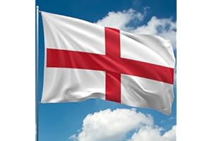 KASKANA England Flag - English St Georges Cross Flag - Double Seam - 2 brass eyelets, large 5ft x 3ft