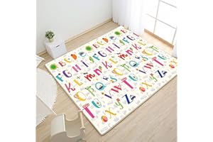 Gutsbox Tappeto Gioco Neonato Morbido Doppio Lato Tappeto per Bambini, non tossico, impermeabile e reversibile, 180x120x0.5cm