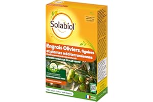 SOLABIOL Engrais Oliviers Figuiers & Plantes Méditerranéennes - 750g - Jusqu'à 15 Arbres - Nutrition Longue Durée - Arbres Vigoureux & Plus Verts - Utilisable En Agriculture Biologique SOLIVY750