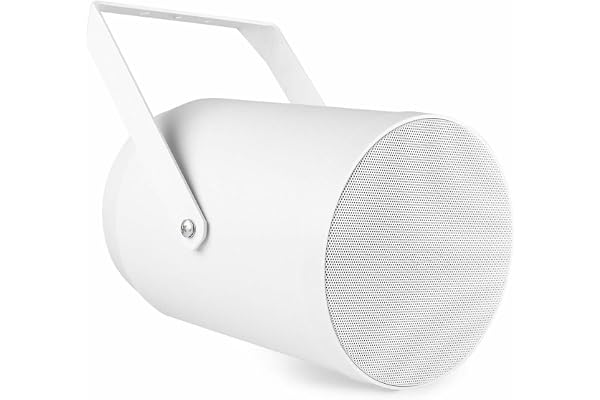 Power Dynamics PSP6 - Projecteur de Son Blanc, 20W, Idéal pour des Aires de Stationnement, Piscines, Jardins