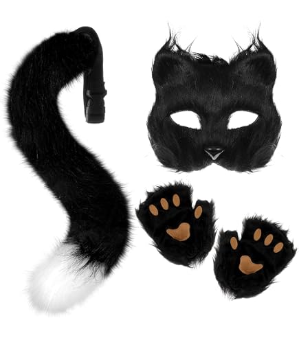 Coda Di Volpe Simulata Grigio-Nera 50 Cm: Accessorio Costume Regolabile Per Bambini E Feste Halloween