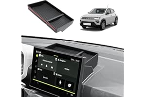 ECOZEN Contenitore per Console Centrale Dacia Spring Electric EV 2025 2026 Scatola Portaoggetti Dietro Lo Schermo(10,1") Vano portaoggetti Nascosto per Console Centrale con Tappetino Antiscivolo