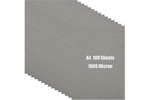 YAYODS A4 Greyboard 100 Sheets, Mount Board A4 Cardboard Sheets Chipboard Backing Board, Thick 1000 Micron Cardboard for Model Making