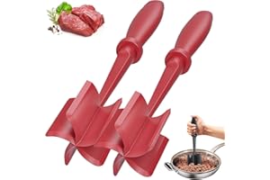 LYLQMY Meat Chopper,Ground Beef Masher with 5-Blade Head,Meat Chopper for Cooking,Mince Mashe,Ground Beef Tool,Versatile Kitchen Tool for Mince Mashe (2, red)