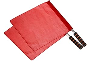 PATIKIL Arbitre Drapeau 2Pcs Inox Acier Poteau Éponge Poignée pour Piedball Piedball Piste et Terrain Sports Lignesman commandement main signal Rouge