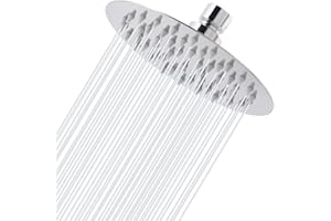 6" Rain Shower Head - Markcco Rainfall Shower Heads Made of Stainless Steel - Waterfall Full Body Coverage - Perfect Replacement for Your Bathroom ShowerHead (6'', Chrome)