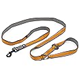 Kurgo 6 in 1 Quantum Leash, Hands Free Leash for Dogs, Running Belt Lead, Crossbody & Waist Belt Style, Reflective, Carabiner Clip, For Training, Hiking, or Jogging, orange