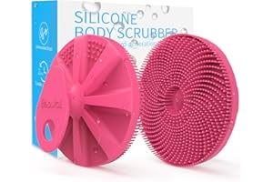 BEAUTAIL Silicone Body Scrubber, Upgrade 3rd Gen Shower Bath Brush, Lather Nicely, Soft Massage Body, More Hygienic Than Traditional Loofah, Gentle Exfoliating for Sensitive Skin, 1 Pack, Rose