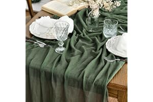 Artoid Mode Runner da Tavolo Boho Garza da Formaggio Verde Foresta, 400 cm, Decorazione da Tavolo da Cucina, per Interni, Vacanze, Matrimoni