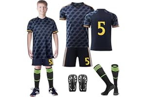 Wirhaut Fußballtrikots für Kinder Neue Saison Hause/Auswärts Fußball Trikots Shorts Socken Set für Kinder Nr.7 /Nr.5 Trikot, Fussball Jersey Trainingsanzug für Kinder Jungen