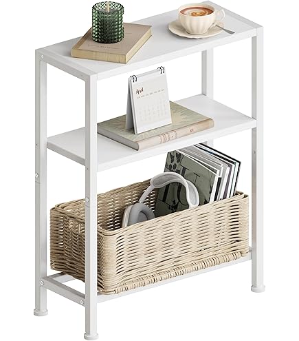 KOMFOTTEU Boekenkast met vilten poten, modern rek van natuurlijk bamboe KOMFOTTEU Boekenkast met vilten poten, modern rek van natuurlijk bamboe