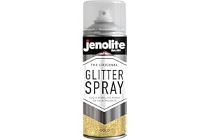 JENOLITE Peinture à paillettes en aérosol | OR | Peinture pailletée | Multisurface | Parfait pour l'artisanat et les loisirs | 400ml