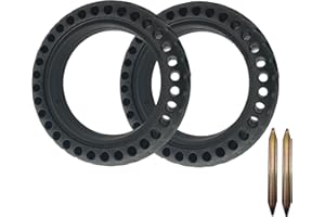 ehua® Pneu Plein pour Xiaomi Trottinette M365/Pro/Pro2/1S/Essential/3, Roue Alveolée Dure Anti Crevaison Anti dérapant Increvable Solide 8,5 Pouces Avant/Arrière