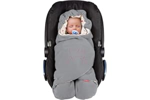 ByBoom Baby Copertina avvolgente per il bebè, Universale per la mezza stagione e per l'estate, Per ovetto, Seggiolino auto, Passeggino o buggy