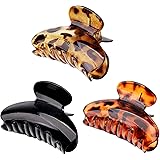 Set di 3 Mollettone Capelli Donna, Pinza Capelli in Plastica Leopardate con Artigli Spessi, Mollettone Capelli per Donne e Ra