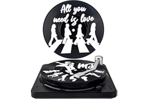 Valdivia Vinyl Record Coasters for Drinks with Record Player Holder, Retro and Legendary Coasters Set of 6, Cool Coasters and Funny Decor for Housewarming, Music Lovers Gifts, Wedding Registry Gifts