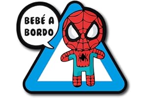 CUAC REVOLUTION Adesivo in vinile per auto con scritta "Baby A Bordo Spiderman Comic Marvel"