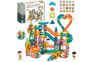 CELMAN Montessori magnetyczne klocki, 188 elementów, magnesy z akcesoriami, zabawka Montessori, tor kulkowy dla dzieci od 3, 4, 5, 6, 7, 8 lat, STEM, zabawka edukacyjna, prezent