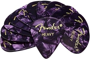 Fender 351 Shape Premium Plectrums (Pack of 12) for Electric Guitar, Acoustic Guitar, Mandolin and Bass