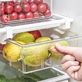 Nikou Refrigerator Drawer Organizers, Removable Fridge Drawers | Retractable Storage Box, Transparent, 12 x 19 x 11 cm, for R