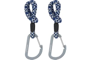 LÄSSIG Ganci per Passeggino Porta Borse Appendere Borse Shopping Borsa per Passeggino 2 pezzi/Stroller Hooks Cord black/blue/vanilla