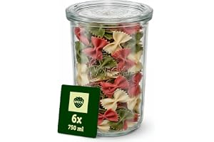 Vas glas Weck Conf.6 st. Med lock Hermetic Stängning Rostfritt stål i originalförpackning (1000, Cirkulär, 1, MCMSIC)