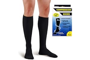 HiFEN® Compression Socks for Women & Men - 1 Pair Knee High Compression Stockings for Sport, Athletic, Edema, Blood Circulation, Diabetic, Pregnancy, Nursing Flight Socks