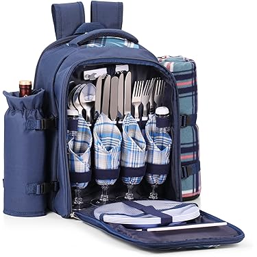 Picknick-Set Tasche Grün Kühlfach Geschirr Decke | Kaufen Auf