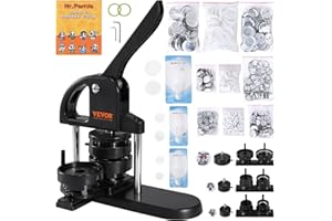 VEVOR Maszyna do identyfikatorów 25/32/58 mm z 300 zestawami materiałów eksploatacyjnych i magiczną książką, maszyna do tworzenia wytrzymałych plastikowych odznaków do produkcji odznaków szpilkowych